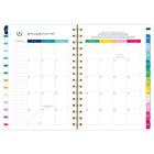 AT-A-GLANCE 2027 Emily Ley Simplified Small Weekly/ Monthly Planner - 8-1/2" x 6" - Happy Stripe - Bilingual-One month per two page spread has unruled daily blocks, a lined to-do section, a “simplicity tip” to help you plan and a tab for easy navigation