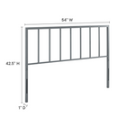 Modway Tatum Metal Full Headboard - Grey-Powder Coated Iron Construction