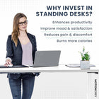 MotionGrey Electric Dual Motor Height Adjustable 120" W Sit-to-Stand Desk - White Frame-9