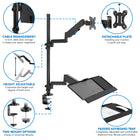 Mount-It! Adjustable Monitor Mount for Up to 32" Screens - Black-Articulating arms allows you to rotate the screen at your ideal viewing location 