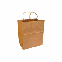 Eddie's 100% Recycled Kraft Shopper Paper Bag - 10" x 7" x 12" - Kraft - 250 Pack (226201-250)-100% Recycled Kraft Paper Shopping Bags