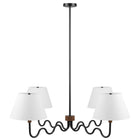 Modway Sunlit Squiggle 4-Arm Pendant Light - Walnut/Black-Squiggle Arms