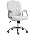 Vinsetto 360-Degree Swivel Computer Desk Chair - White-Teddy fleece fabric is beautiful and skin-friendly
