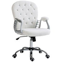 Vinsetto 360-Degree Swivel Computer Desk Chair - White-Teddy fleece fabric is beautiful and skin-friendly