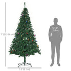 HOMCOM 7' Artificial Christmas Tree with Decorations and Metal Stand - Green-Quick to set up, just push the pieces together and fold out the branches 