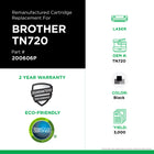 CIG Brother TN720 Remanufactured Toner Cartridge - Standard Yield - Black-Black