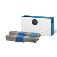 Premium Tone Okidata 44469703 Alternative Toner - Cyan - 2 Pack-Compatible toner