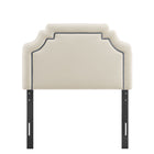 Modway Magnolia Stain-Resistant Performance Velvet Twin Size Headboard - Alabaster/Cadet Blue-Assembly Required