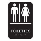 Cosco Restroom Indoor Wall Sign - 6" x 9" - Black & White - French Text-This restroom wall sign features French text to clearly guide French-speaking customers and visitors