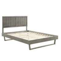 Modway Alana Wood Full Platform Bed with Angular Frame - Grey-Full Platform Bed Frame