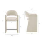 Modway Talia 37" Performance Velvet Counter Stool - Alabaster-Curved Back Barrel Design