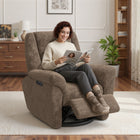 HOMCOM Power Recliner with Upholstered Seat and USB Ports - Espresso-120° stepless adjustment offers personalized relaxation  