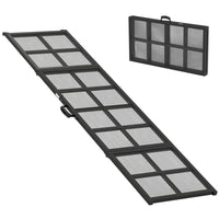 PawHut 75" Folding & Portable Large Dog Car Ramp-It has a length of 75.2 in (191 cm) for a low incline, typically reducing stress on the joints