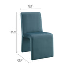 Modway Emory Upholstered Performance Velvet Dining Side Chair - Cadet Blue-Armless Design