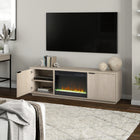Hudson&Canal Mansfield TV Stand with 26" Crystal Fireplace for TV's up to 78" - Alder White-Product Dimensions: 15.5" L x 70" W x 22" H