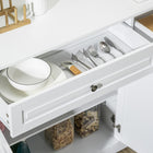 HOMCOM 45.3" L Sideboard Buffet Cabinet - White-Fitted with MDF, smooth surface is easy to wipe clean when there are spills or messes