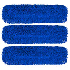 Gritt Commercial Microfiber Looped Dust Mop Pad Head - 36" x 5" - Blue - 3 Pack-Microfiber mop head ensures efficient cleaning
