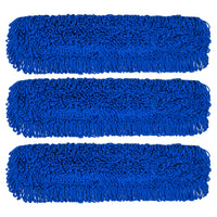 Gritt Commercial Microfiber Looped Dust Mop Pad Head - 36" x 5" - Blue - 3 Pack-Microfiber mop head ensures efficient cleaning
