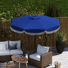 Outsunny Vented Market Patio Umbrella with UPF 30+ - 9' - Blue-Hand crank makes it easy to open and close the umbrella