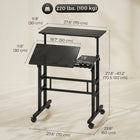 HOMCOM 27.6" Stand Up Desk with Tilting Desktop - Black-A blocking plate prevents books or other items from sliding off
