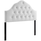 Modway Sovereign Diamond Tufted Performance Velvet Queen Headboard - White-Elegant Biscuit Tufted Buttons