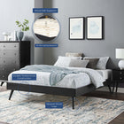 Modway Margo Wood King Platform Bed Frame - Black-Wood Slat Support System