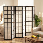 HOMCOM 6 Panel Freestanding Room Divider for Bedroom - Black-Pine wood frame and non-woven fabric for a minimalist look 
