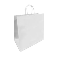 Reliabag Paper Bags - Twist Handles - 13" W x 7" D x 13" H - White - 250 Pack-Made by the premium white kraft paper with the re-enforced flat bottom