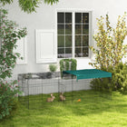 PawHut Small Animal Cage - 87" x 34" x 28" - Green-With 2 main gates, 2 side gates and a top gate, you can get access to your pets easily 