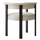 Modway Imogen Fabric Upholstered Barrel Dining Chairs - Heathered Weave Ivory/Black - 2 Pack-9