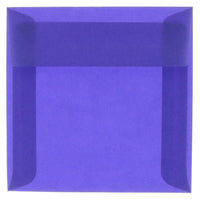 JAM Paper Square Translucent Vellum Invitation Envelopes - 5.5" x 5.5" - Primary Blue - 25 Pack (PACV507)-Color: Primary Blue