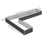 Outsunny L-Shaped Raised Garden Bed - 82" L x 109" W x 12" H - Dark Grey-Upgraded structure with reinforcement bars 
