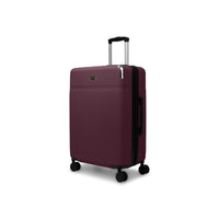 Bugatti Monaco 26.5" Hardside Medium Check-in Luggage - Vegan Leather Trim -  Fig-Made of lightweight and resistant ABS/PC with PU leather trim