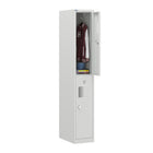 Ceha NH Series 2-Tier Locker with Front Hole Vents - Bank of 1 - Light Grey-High-quality powder-coated steel construction