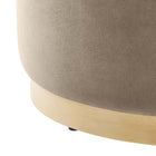 Modway Tilden Large 23" Round Performance Velvet Upholstered Ottoman - Taupe/Natural-Weight Capacity: 506 lbs.