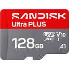 Sandisk 128GB Ultra PLUS MicroSD UHS-I Card-UHS Speed Class 1 (U1) performance, suitable for Full HD video recording