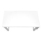 Monarch Specialties 7683 48" Computer Desk - White/Adj.Height/ Silver Metal-10