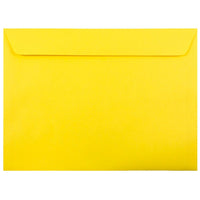 JAM Paper 9 x 12 Booklet Envelopes, Brite Hue, Yellow Recycled, 100 Pack (5156775g)-Yellow