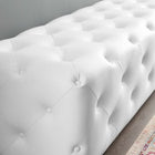 Modway Amour 72" Tufted Button Entryway Faux Leather Bench - White-Dense Foam Padding