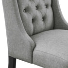 Modway Baronet Button Tufted Fabric Dining Chair - Light Grey-8