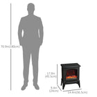 HOMCOM 750/1500W Electric Fireplace Heater - Black-Flame effect can be used independently without heat function  