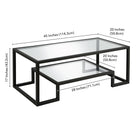 Hudson&Canal Athena 45"W Rectangular Coffee Table - Blackened Bronze-10