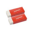 Staples White Vinyl Erasers - 2 Pack-Block Vinyl Eraser
