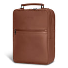 Champs Onyx Leather Compact Backpack - Brown-Front zippered pocket