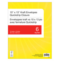 Staples Catalogue Envelopes with QuickStrip - 10" x 13" - 6 Pack-Convenient Quickstrip closure  - simply remove strip and press to close