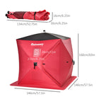 Outsunny 2 Person Pop Up Ice Fishing Tent Shelter with Carry Bag - Red-A zipped door for you to enter the tent easily and freely   