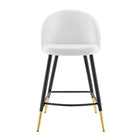 Modway Cordial Performance Velvet Counter Stools - White - Set of 2-8