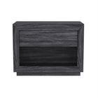 Manhattan Comfort Soren 32" Contemporary 1-Drawer Nightstand - Charcoal Grey-Crafted with high-quality wood grain laminate, offering the look of natural wood with enhanced durability