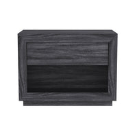 Manhattan Comfort Soren 32" Contemporary 1-Drawer Nightstand - Charcoal Grey-Crafted with high-quality wood grain laminate, offering the look of natural wood with enhanced durability