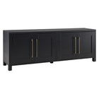 Hudson&Canal Chabot TV Stand for TV's up to 75" - Black Grain-Features four doors with enclosed cabinets and 4 shelves for ample storage